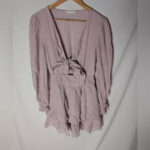 Saints + Secrets Blush Pink Tow Front Ruffle Short Dress Size XS